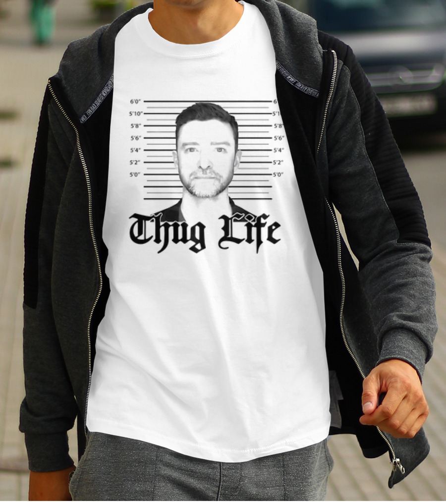Thug Life Justin Timberlake Mugshot T-Shirt