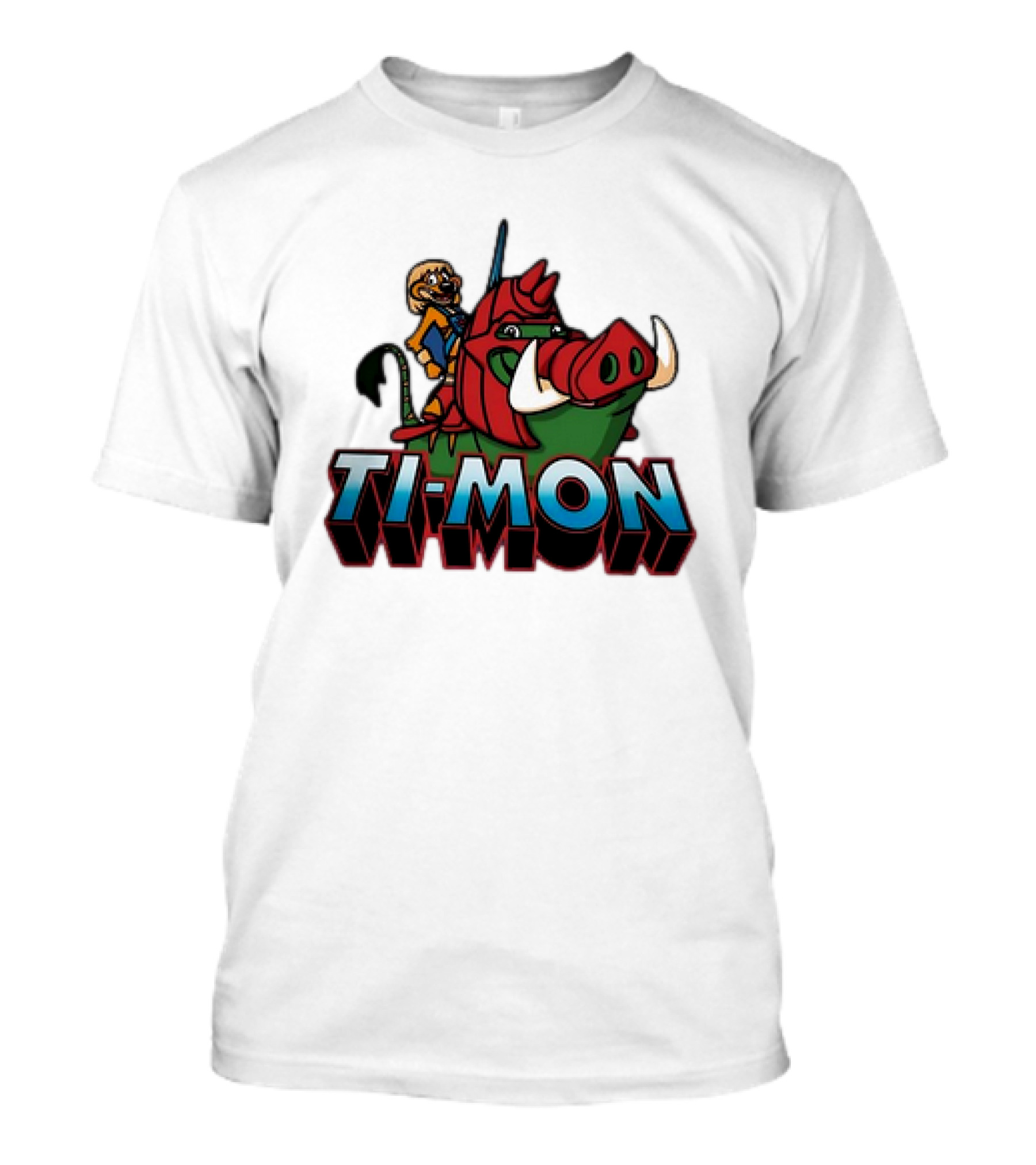 Ti-Mon Timon Riding He-Man Battle Cat Style Pumbaa T-Shirt