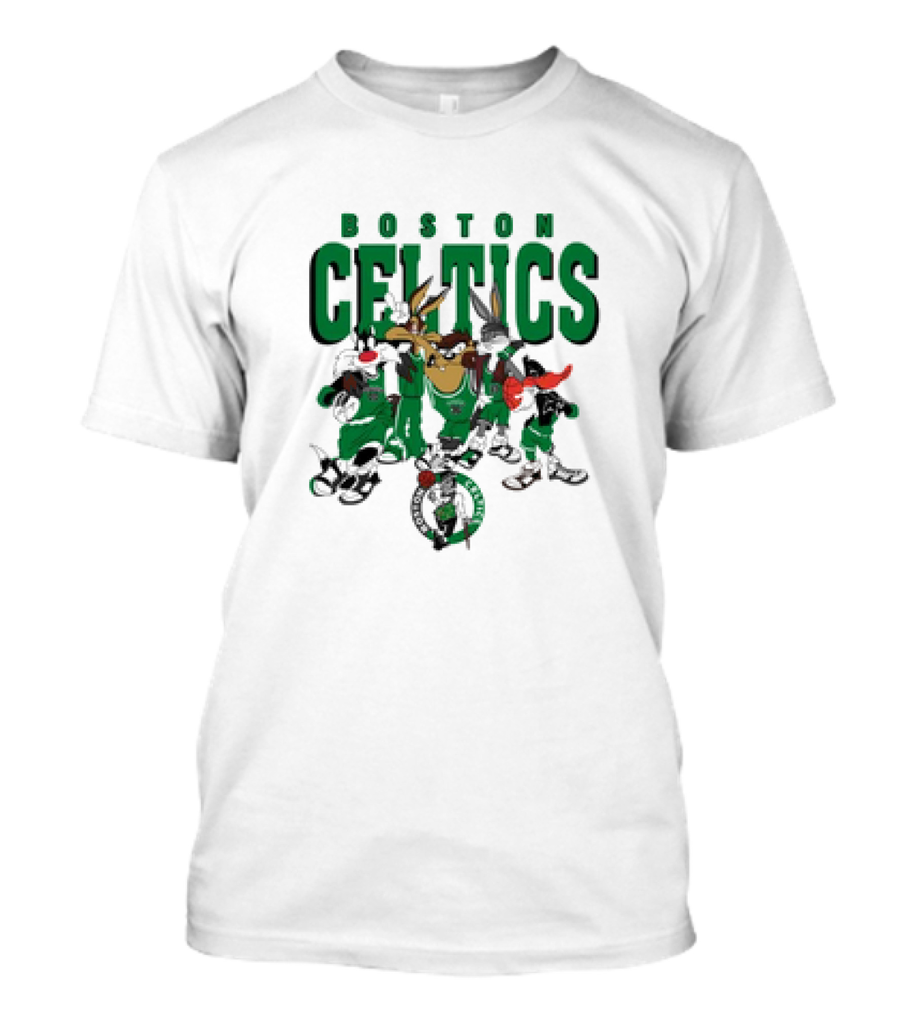 Boston Celtics Looney Tunes Characters NBA Collaboration T-Shirt