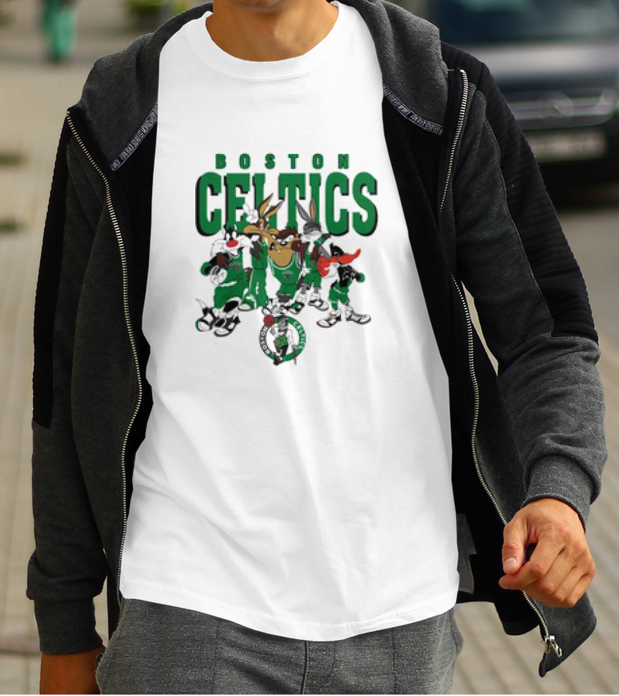 Boston Celtics Looney Tunes Characters NBA Collaboration T-Shirt