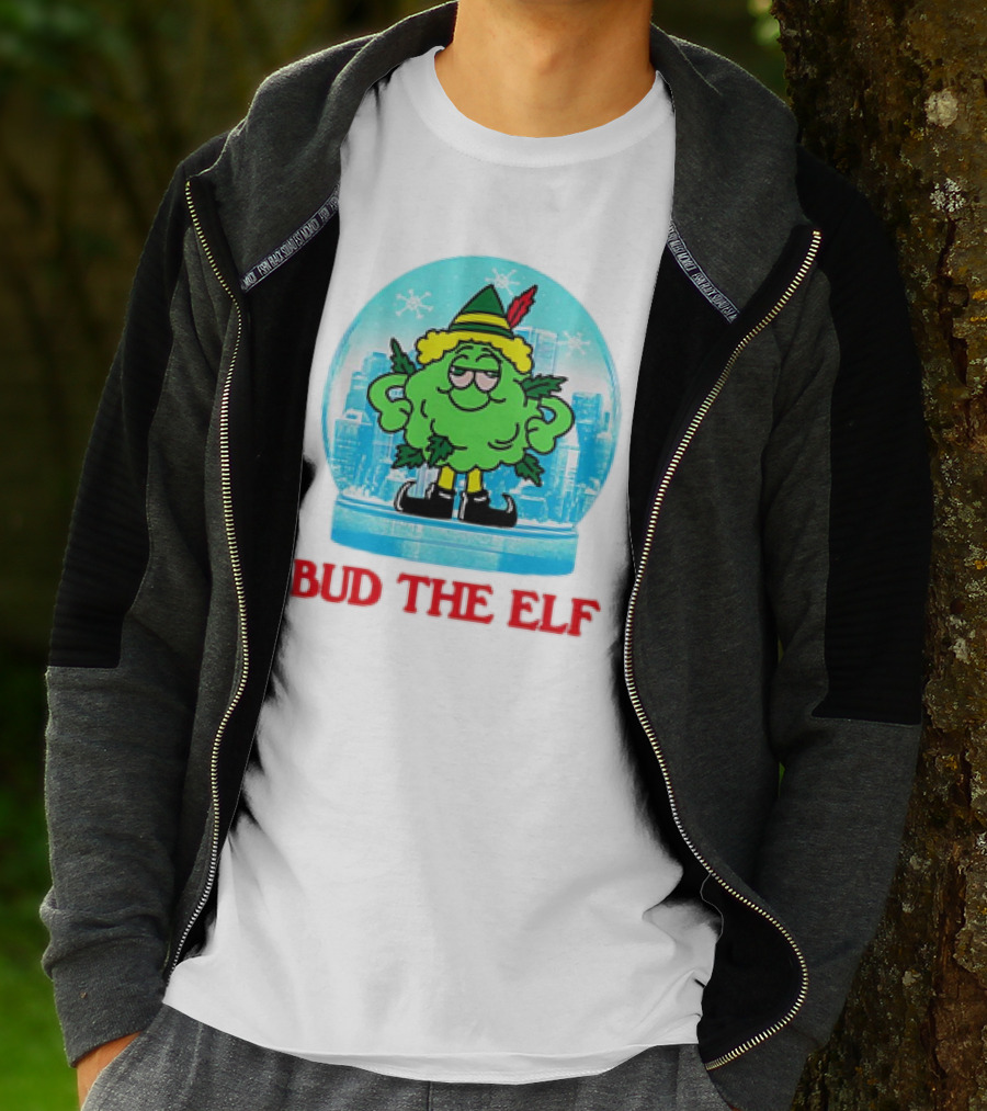 Bud The Elf Christmas Snow Globe Scene T-Shirt