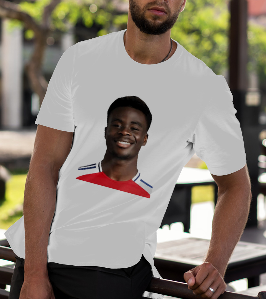 Bukayo Saka Arsenal F.C. Player Icon With Red Jersey T-Shirt