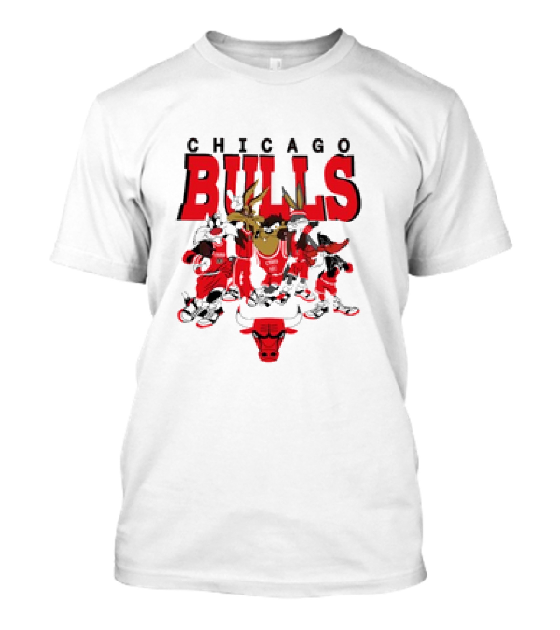Chicago Bulls Looney Tunes NBA Basketball Cartoon Characters T-Shirt