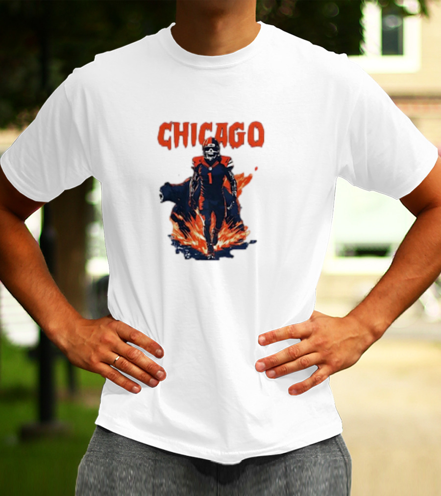 Chicago Bears NFL Fire And Football Fan Gear T-Shirt