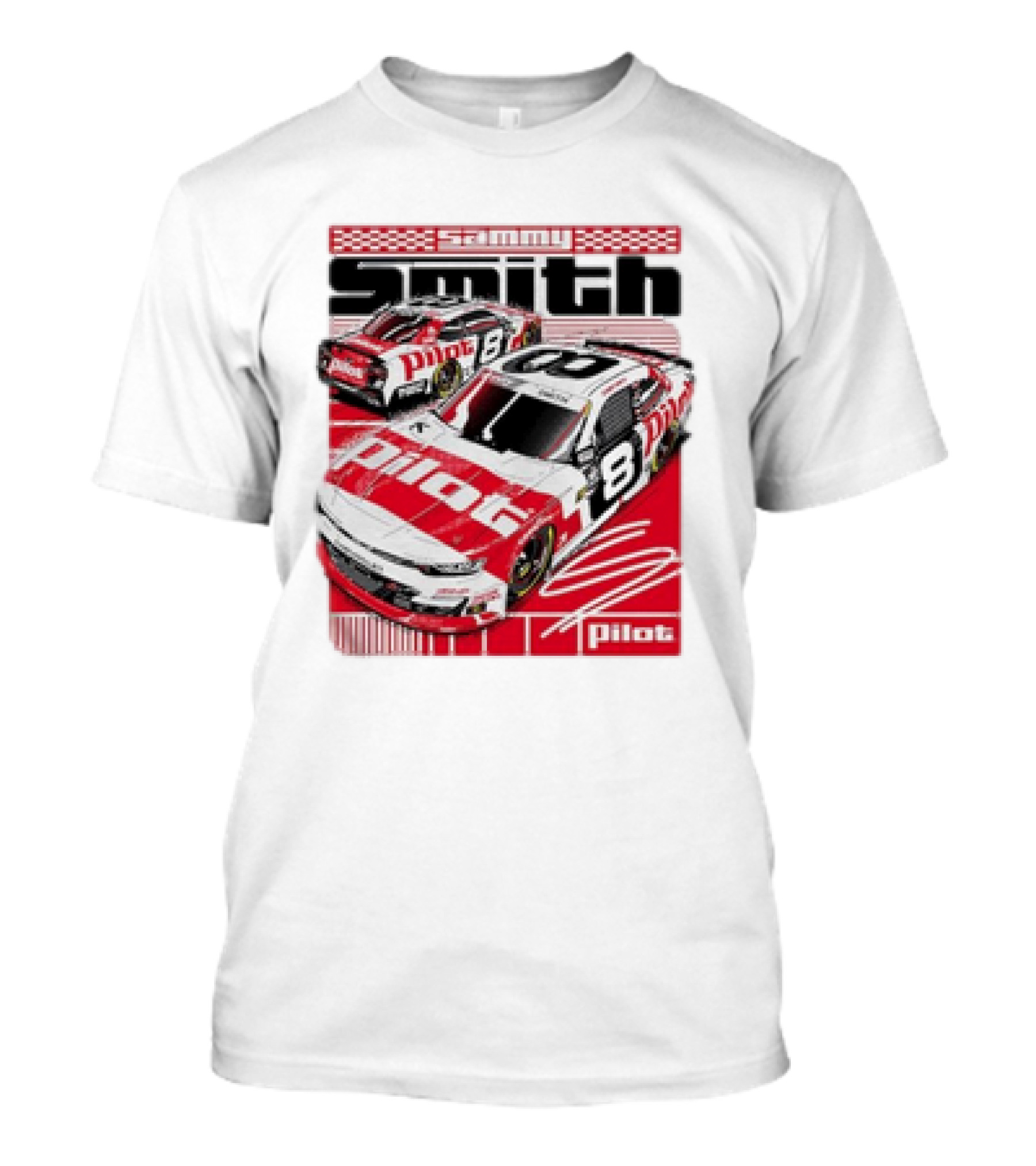 Sammy Smith #8 Pilot Racing Car JR Motorsports Red And White T-Shirt