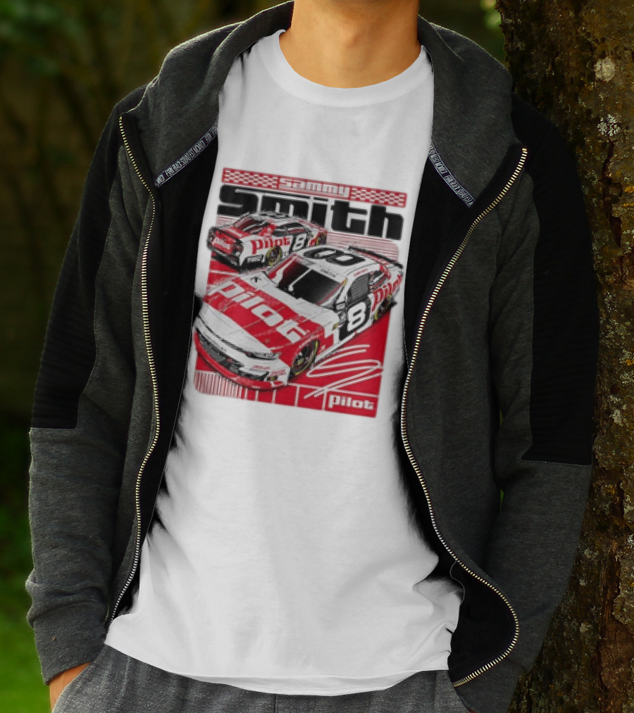 Sammy Smith #8 Pilot Racing Car JR Motorsports Red And White T-Shirt