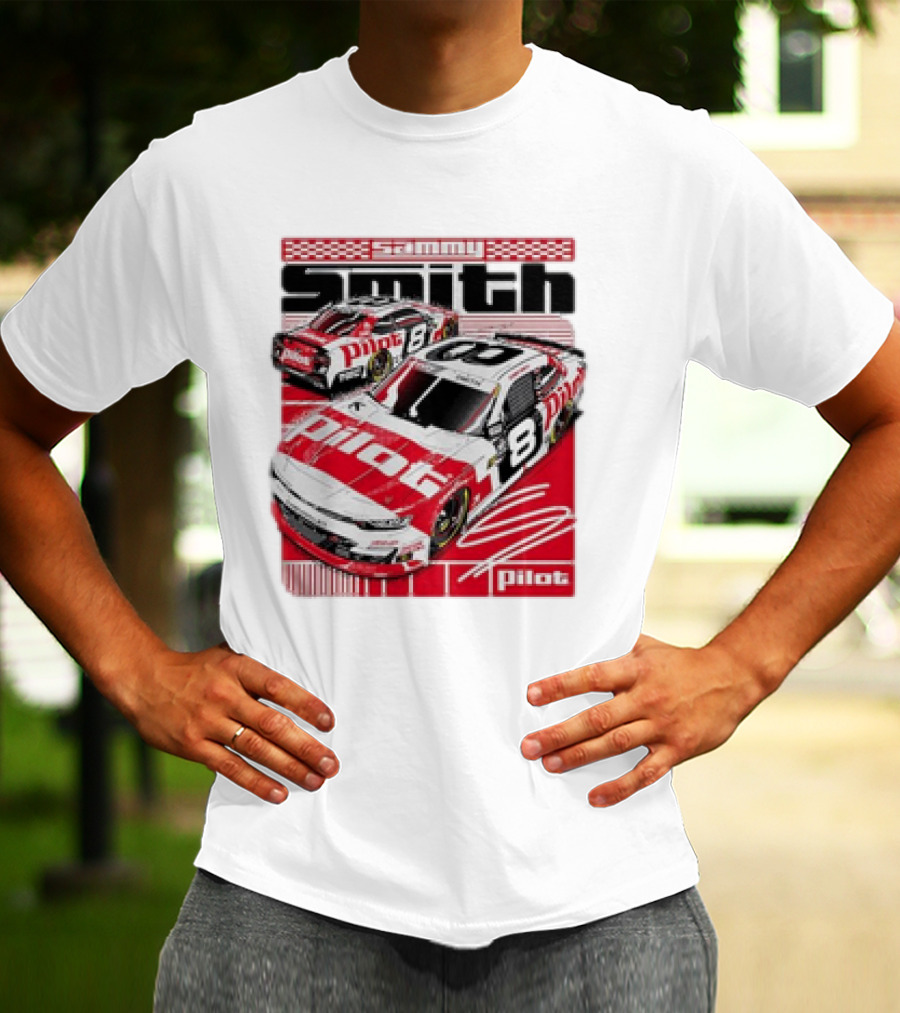 Sammy Smith #8 Pilot Racing Car JR Motorsports Red And White T-Shirt