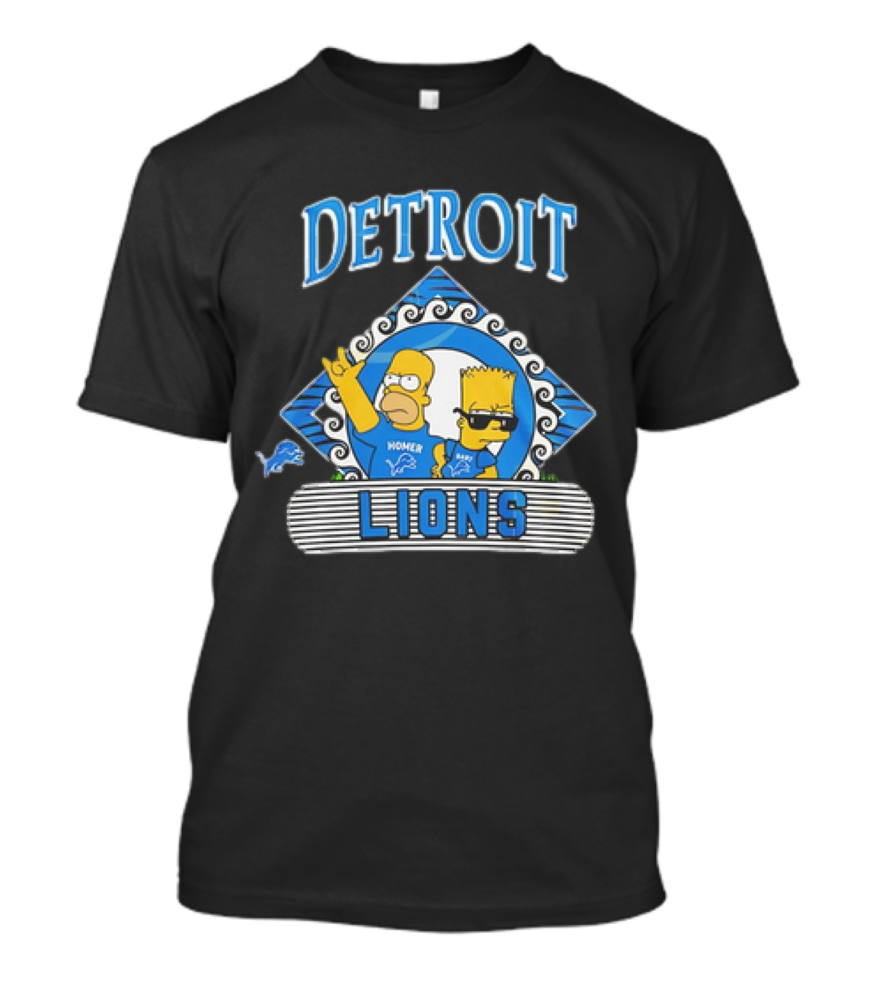 Homer Simpson Bart Simpson Detroit Lions NFL Funday Football T-Shirt