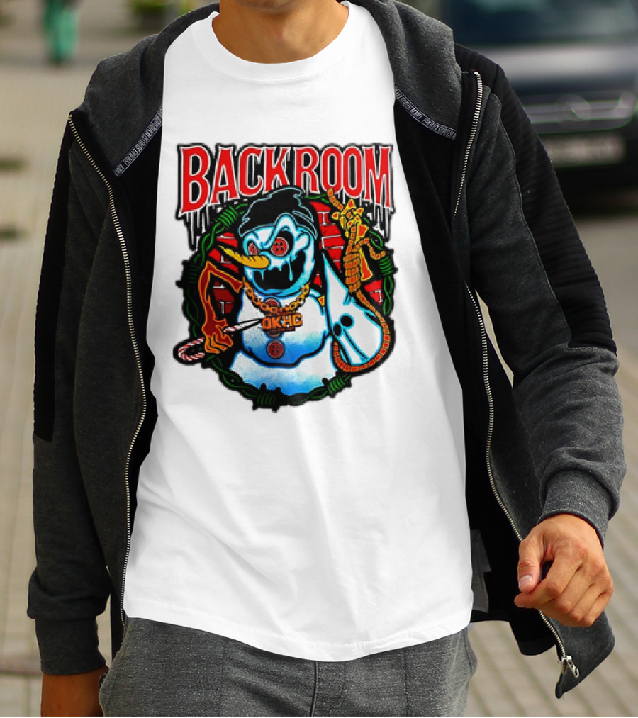 Backroom OKHC Hardcore Snowman Holiday T-Shirt