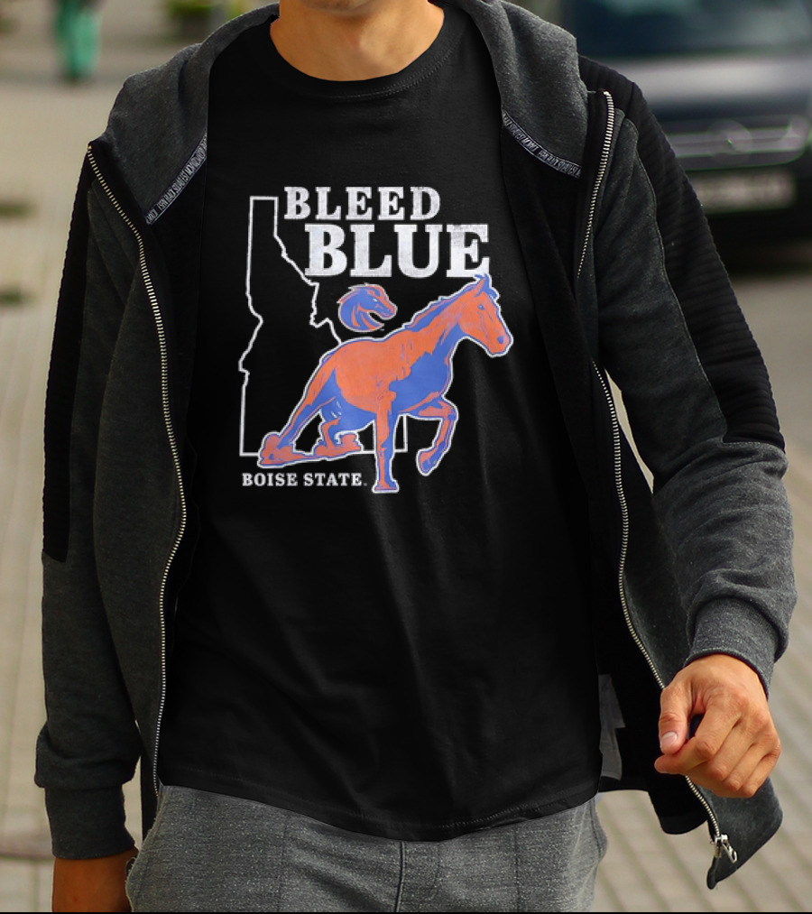 Bleed Blue Boise State Broncos Vintage Logo Idaho T-Shirt