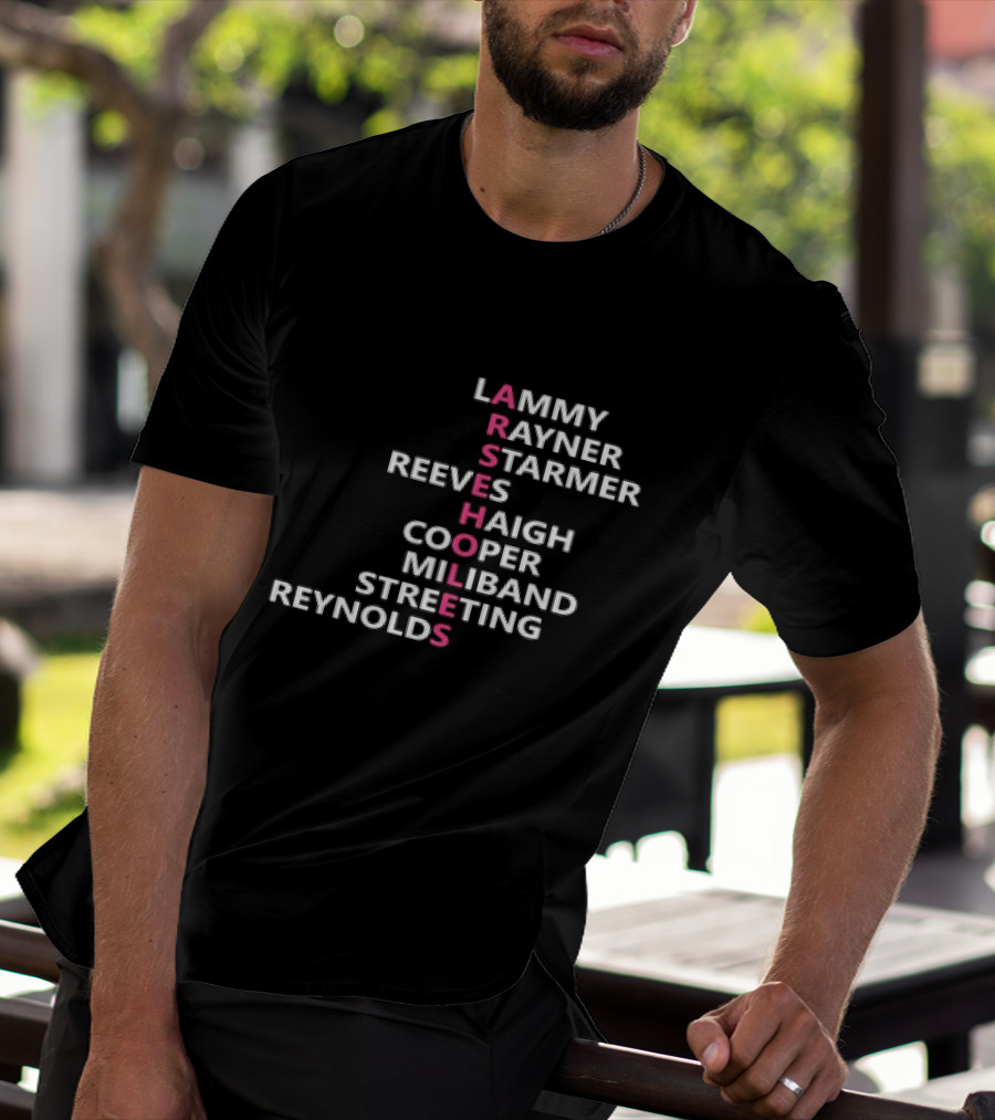 ARSEHOLES Lammy Rayner Starmer Reeves Haigh Cooper Miliband Streeting Reynolds T-Shirt