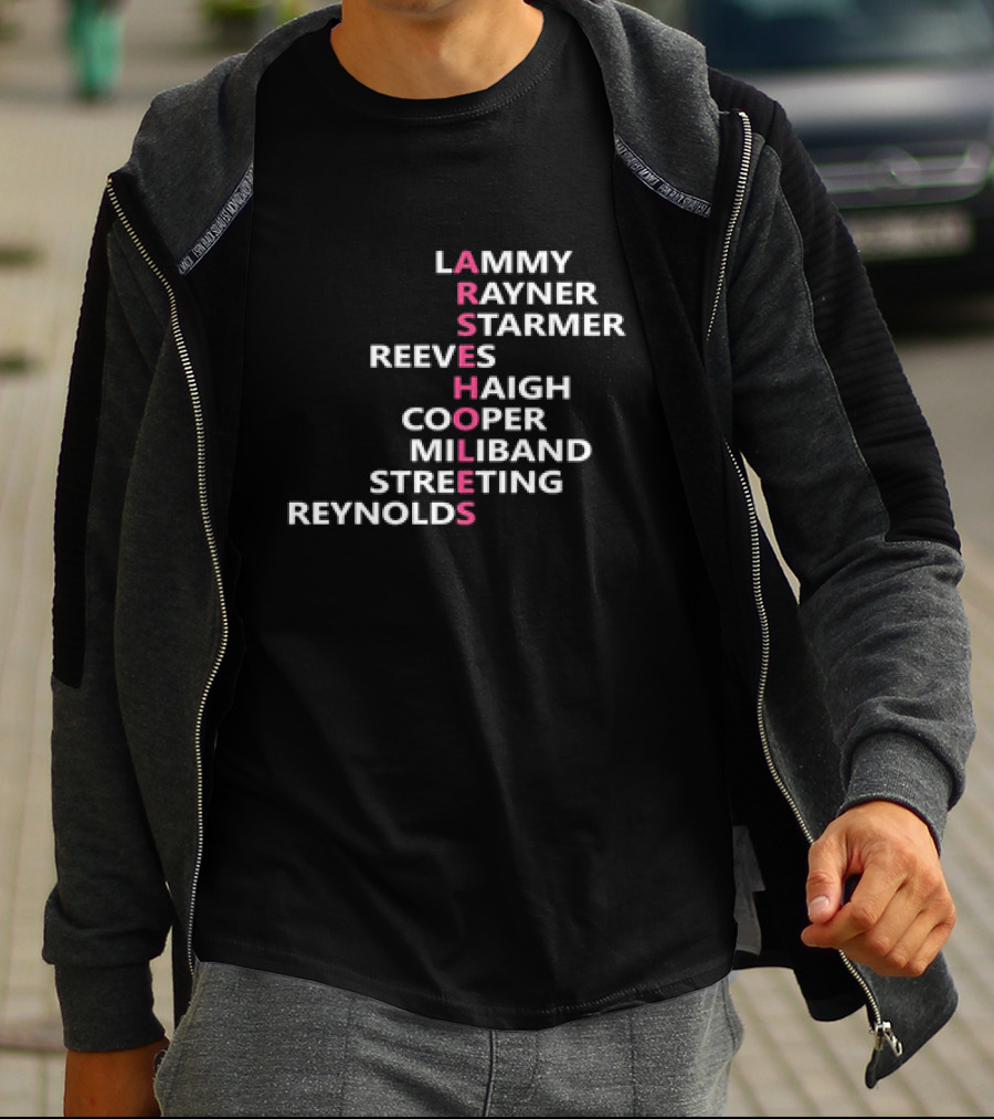 ARSEHOLES Lammy Rayner Starmer Reeves Haigh Cooper Miliband Streeting Reynolds T-Shirt