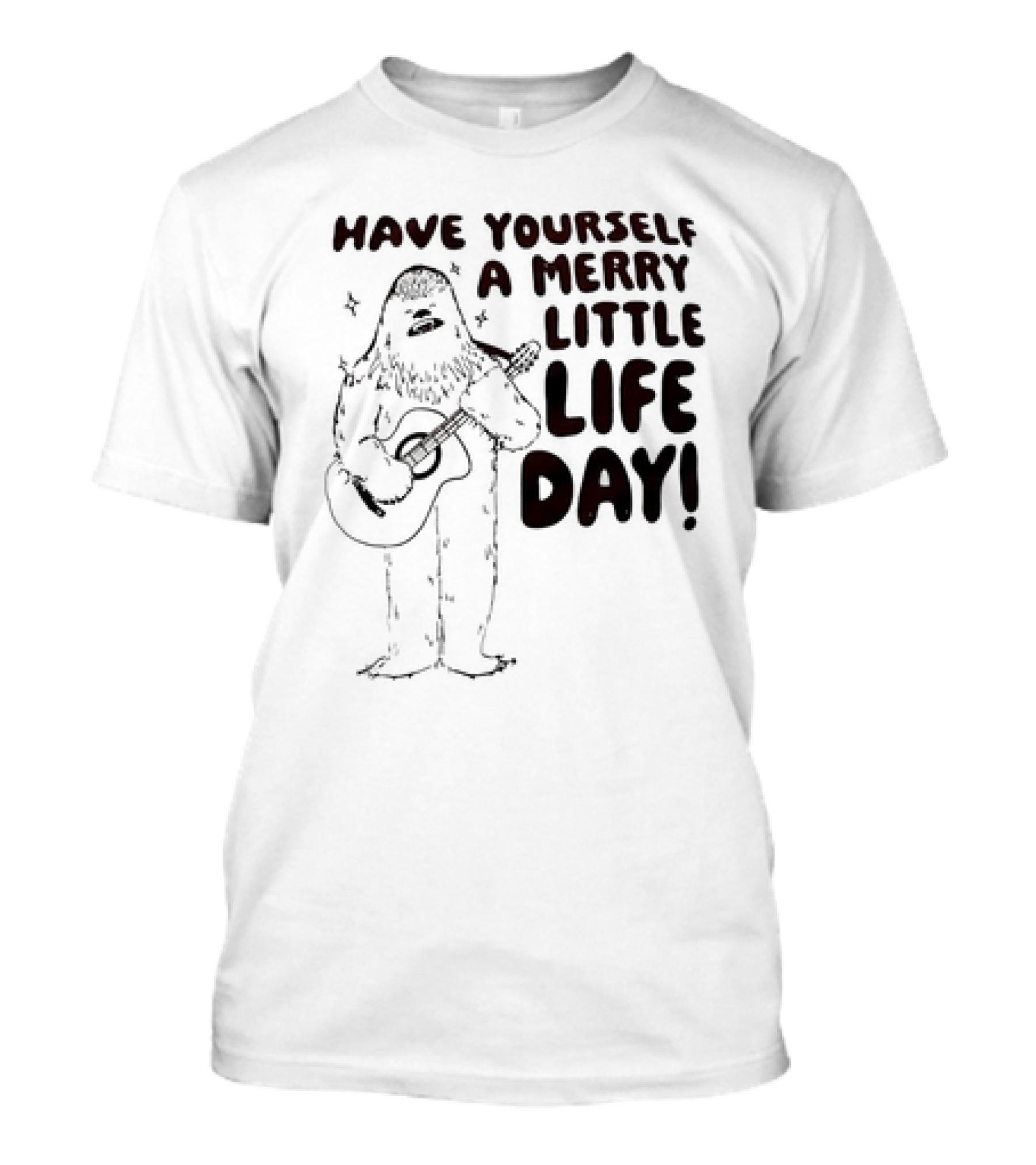 Bigfoot Have Yourself A Merry Little Life Day Playing Guitar T-Shirt