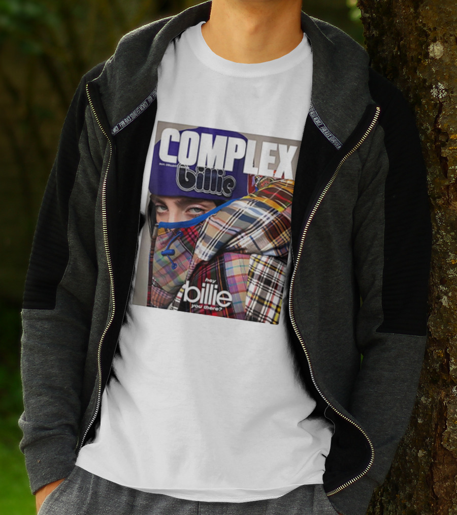 Complex Magazine Cover Billie Eilish Hey Billie You There Plaid Patchwork T-Shirt