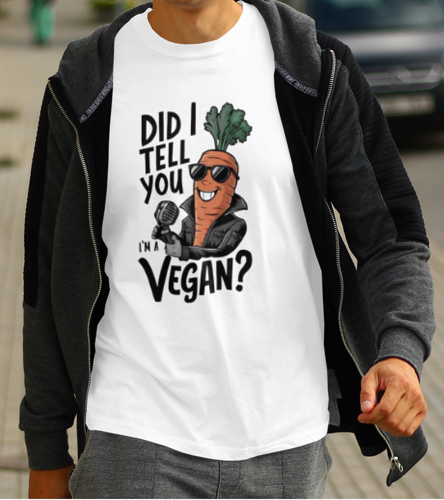 Did I Tell You I’m A Vegan Carrot With Microphone And Sunglasses T-Shirt