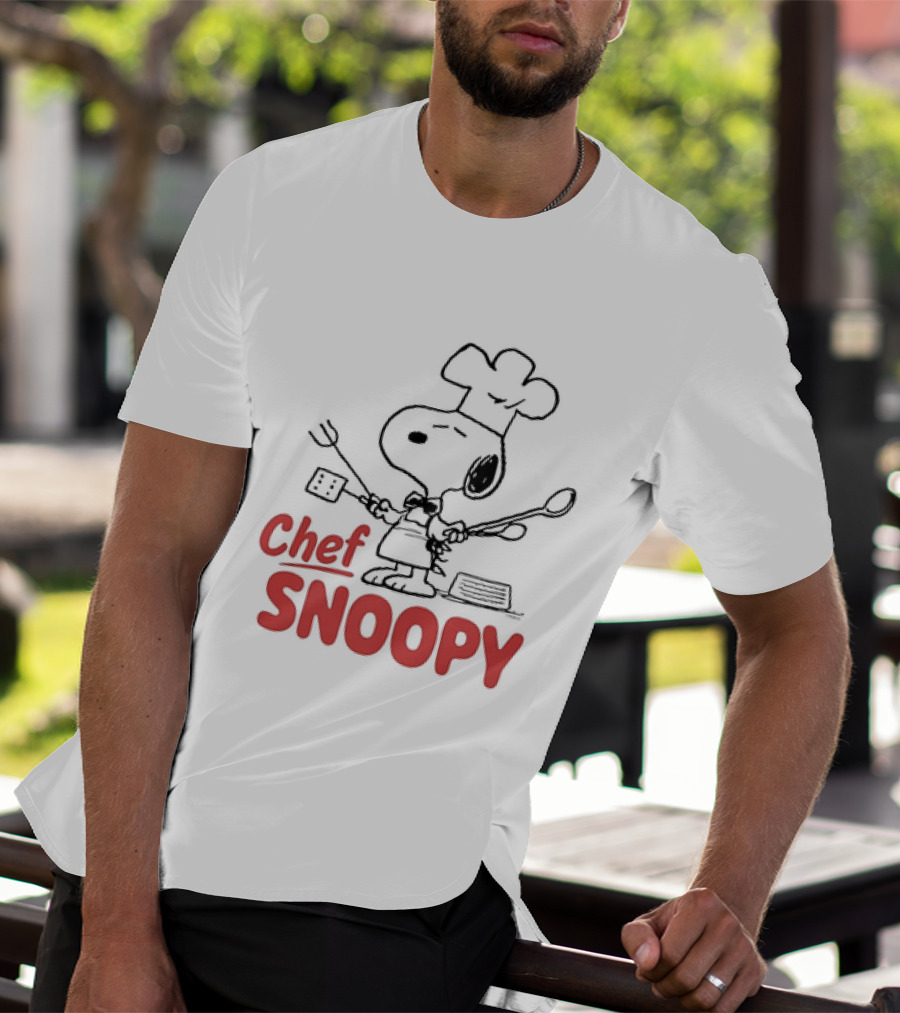 Peanuts Chef Snoopy Cooking Cartoon Character T-Shirt
