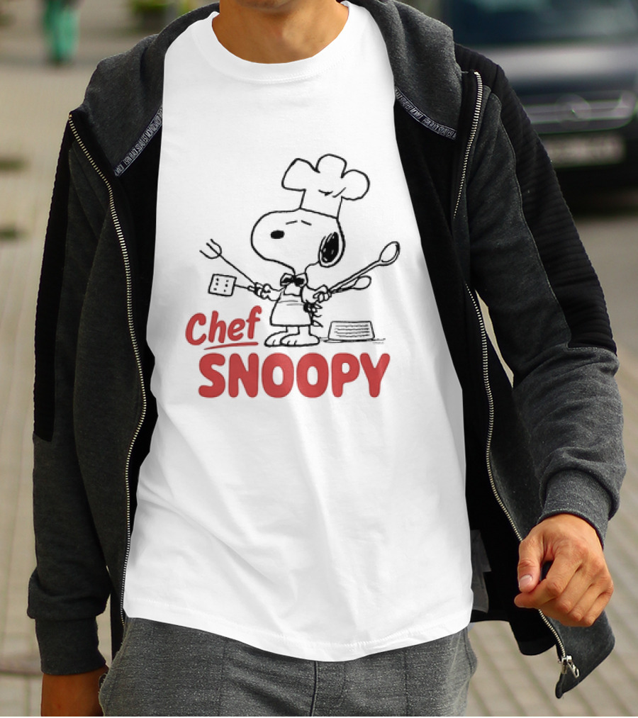 Peanuts Chef Snoopy Cooking Cartoon Character T-Shirt