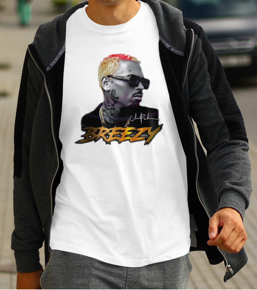 Breezy Chris Brown Signature Style With Sunglasses And Blonde Hair T-Shirt