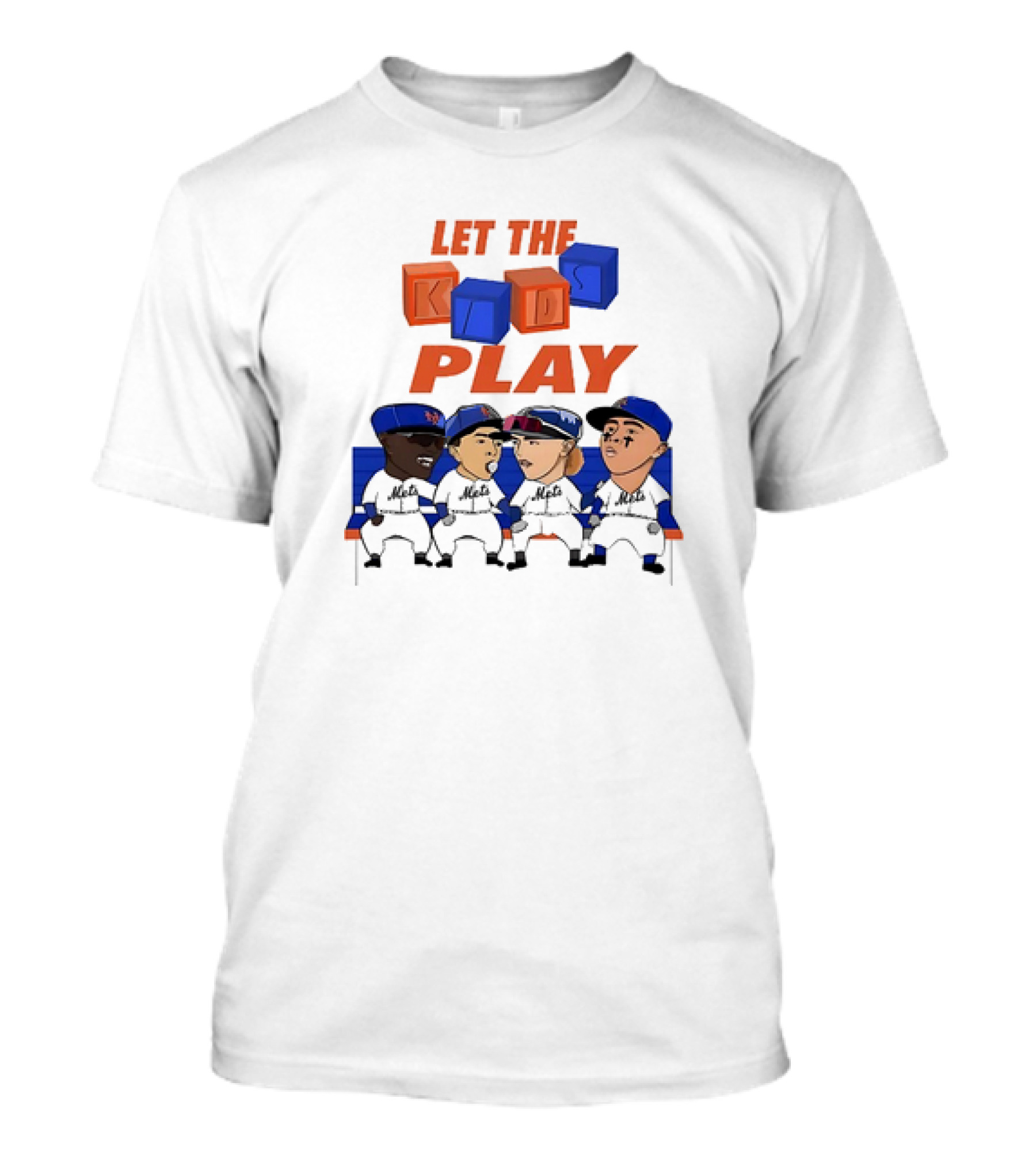 Let The Kids Play Mets Cartoon Baseball Team Fans T-Shirt