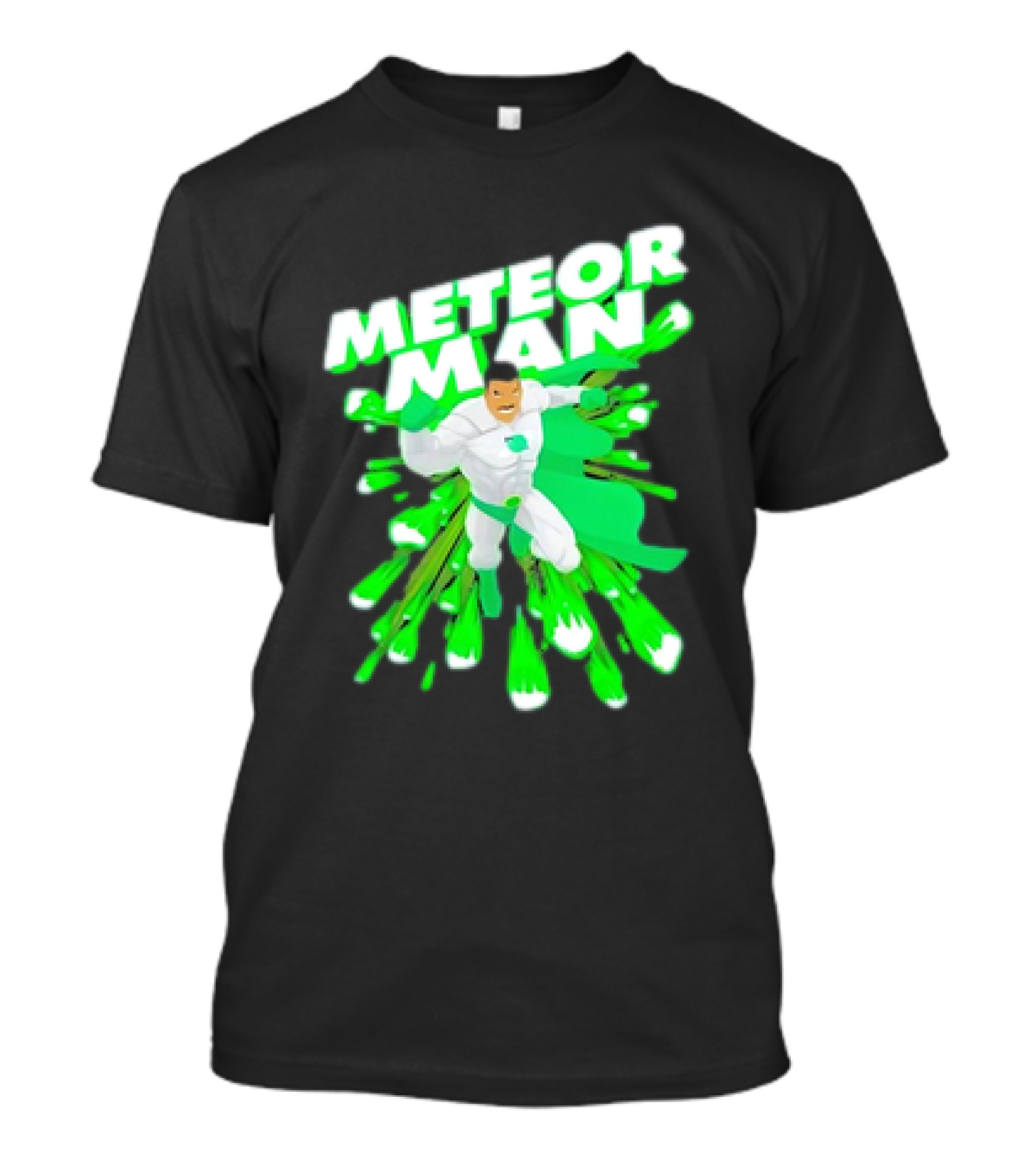 Meteor Man Heroic Pose With Green Comet Effect T-Shirt