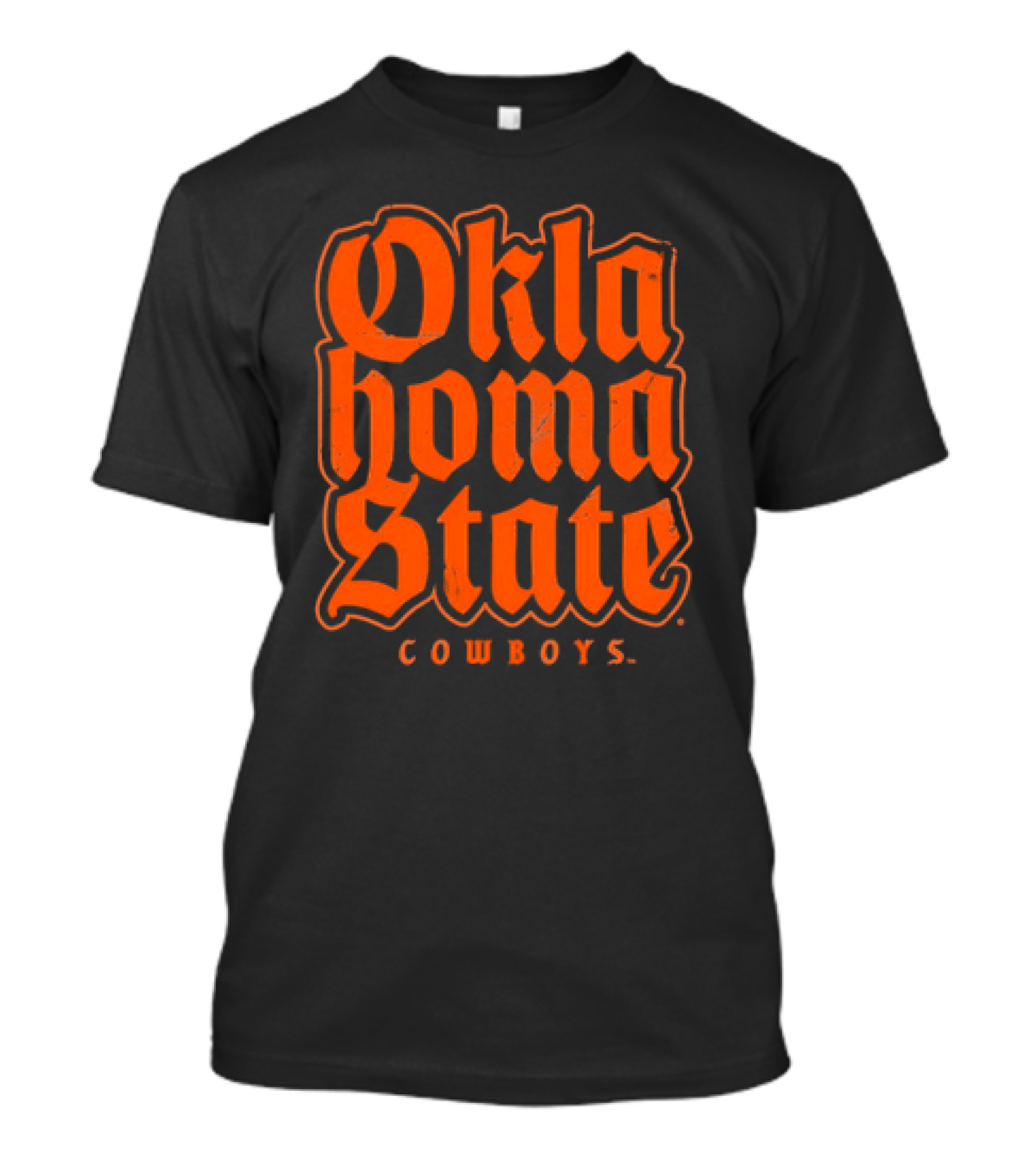 Oklahoma State Cowboys Retro Gothic Orange Text T-Shirt