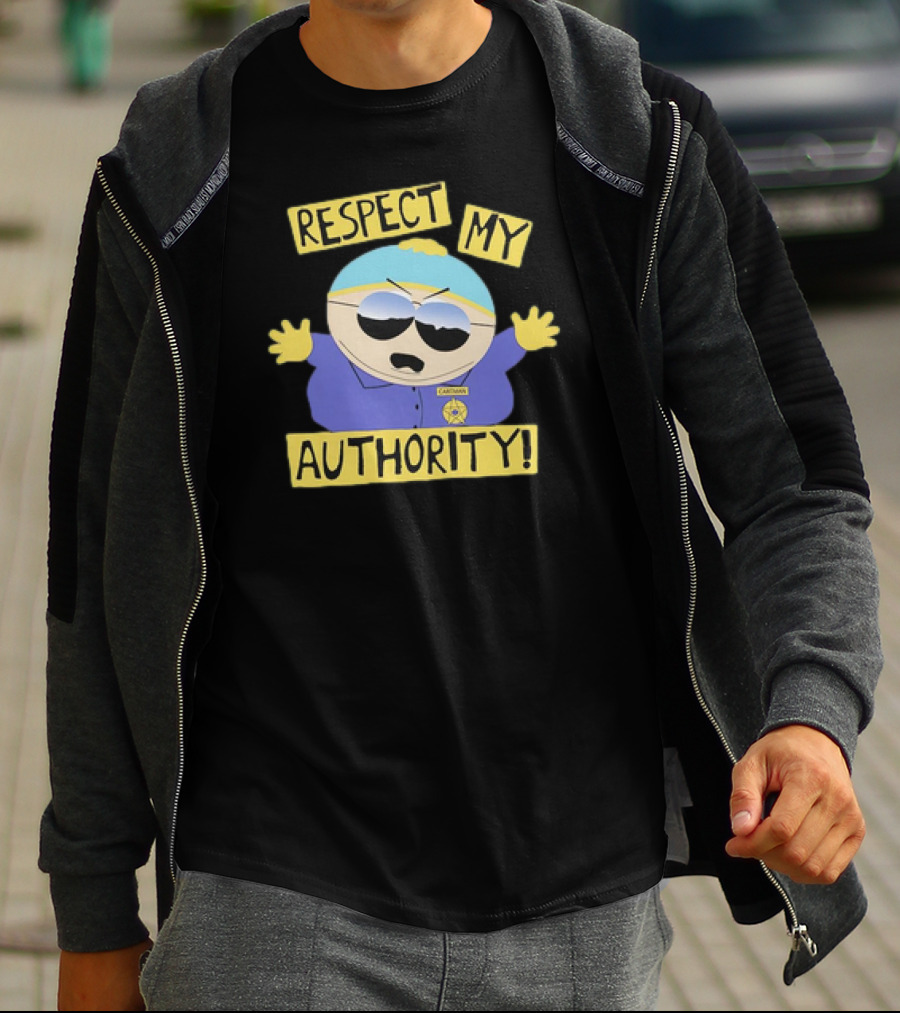 South Park Respect My Authority Cartman Police Badge Sunglasses T-Shirt