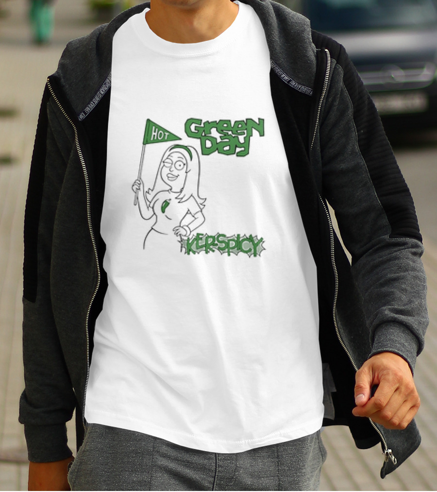 Green Day Hot Ker Spicy Banner Character T-Shirt