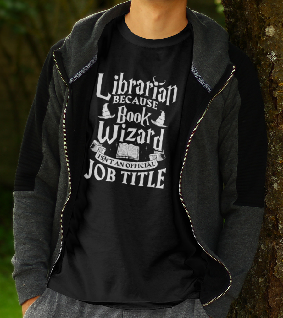 Librarian Because Book Wizard Isn't An Official Job Title With Magical Symbols T-Shirt