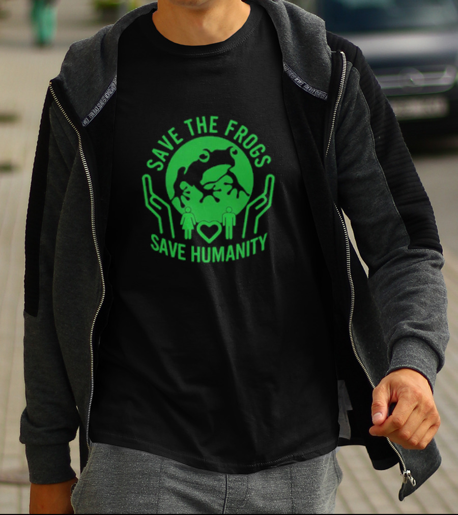 Save The Frogs Save Humanity Eco-Friendly Conservation Message T-Shirt