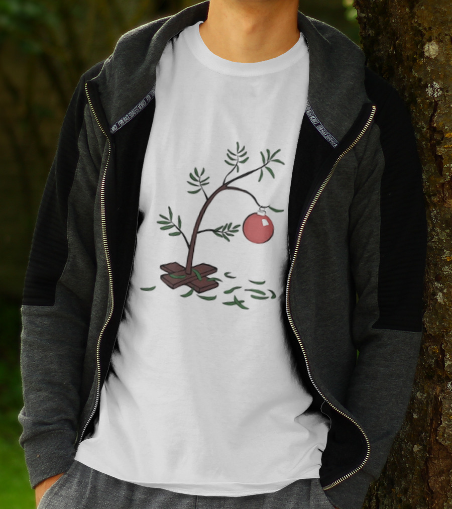 Charlie Brown Christmas Tree Illustration Minimalist T-Shirt
