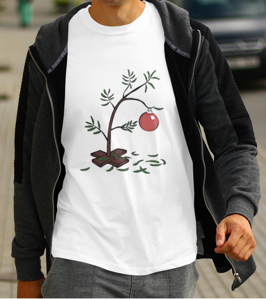 Charlie Brown Christmas Tree Illustration Minimalist T-Shirt