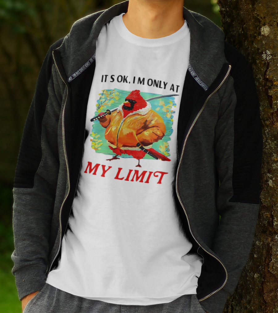 IT'S OK I'M ONLY AT MY LIMIT Samurai Cardinal With Sword In Orange Coat T-Shirt
