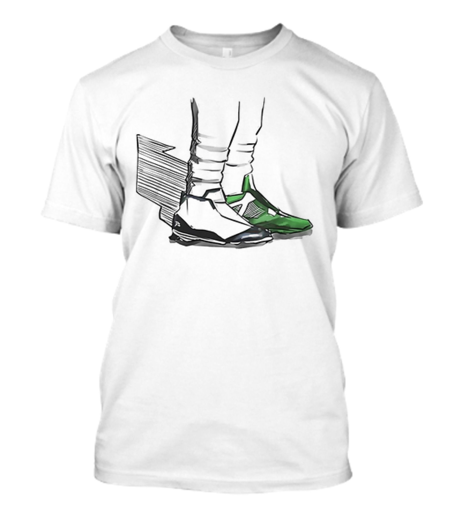 Jalen Two-Shoes Hurts Dual-Colored Sports Footwear Combo T-Shirt