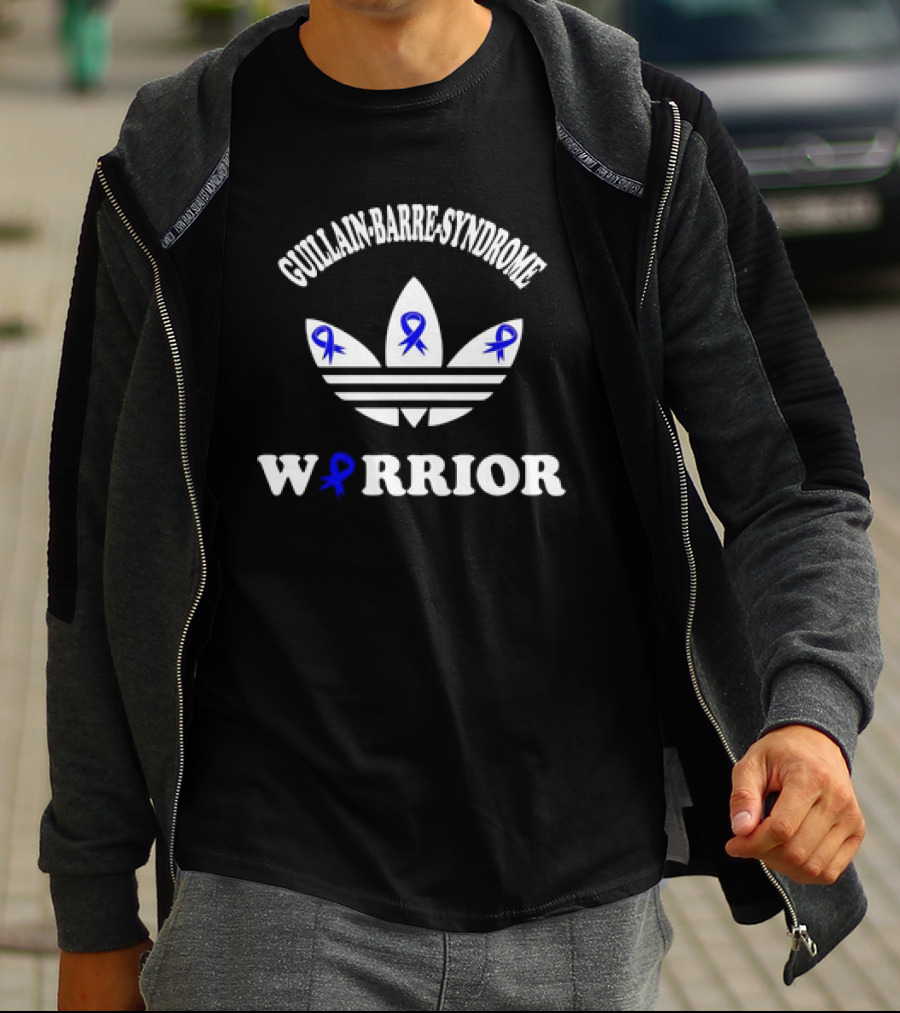 Guillain-Barre Syndrome Warrior Blue Ribbon Classic Emblem T-Shirt