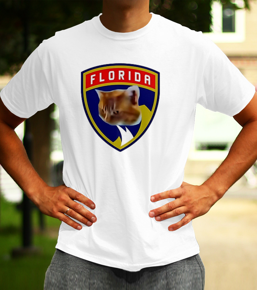 Florida Cat Face Panthers Emblem T-Shirt