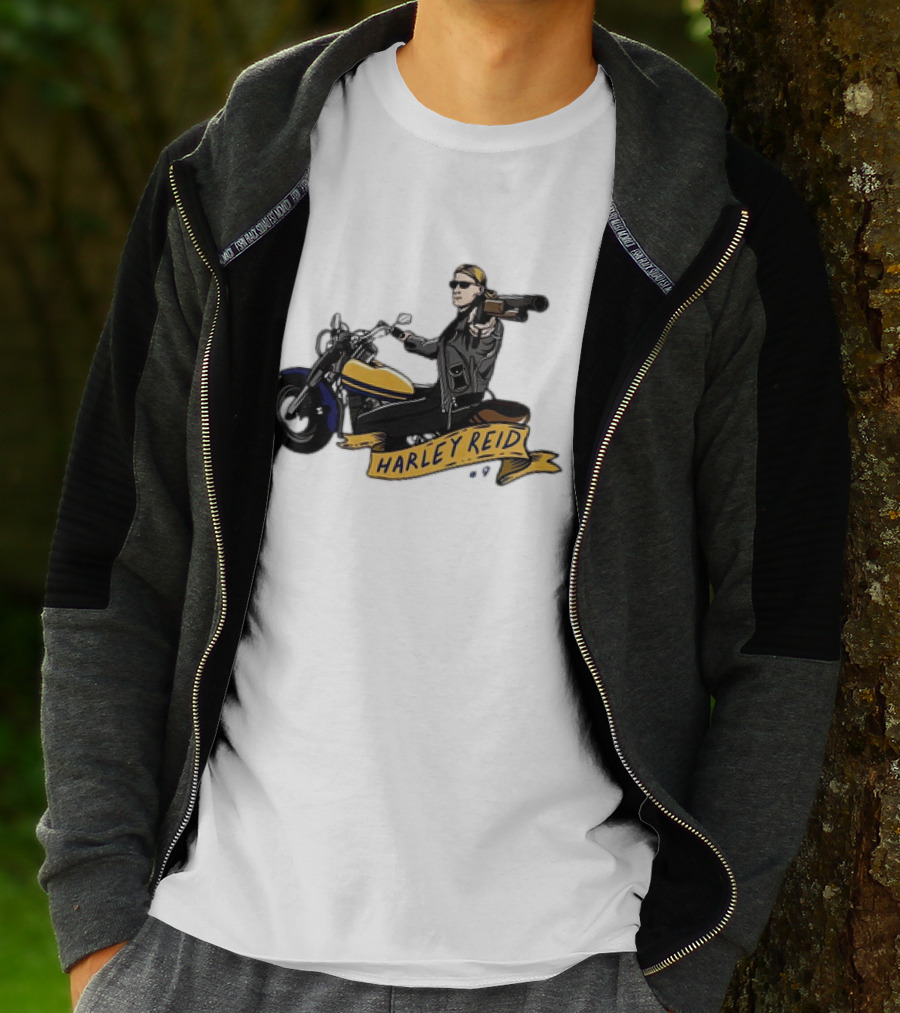 Harley Reid AFL West Coast Eagles Motorcycle Cartoon T-Shirt