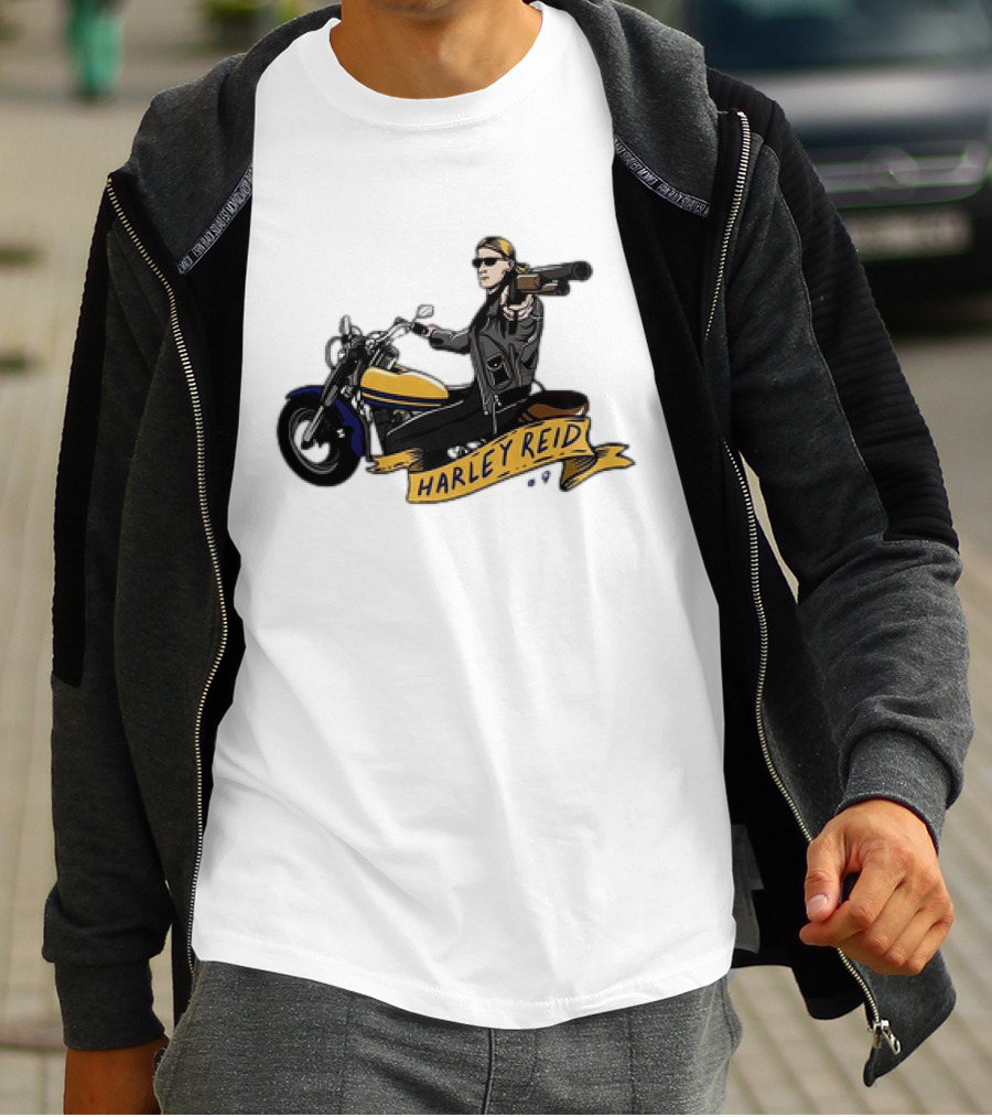 Harley Reid AFL West Coast Eagles Motorcycle Cartoon T-Shirt