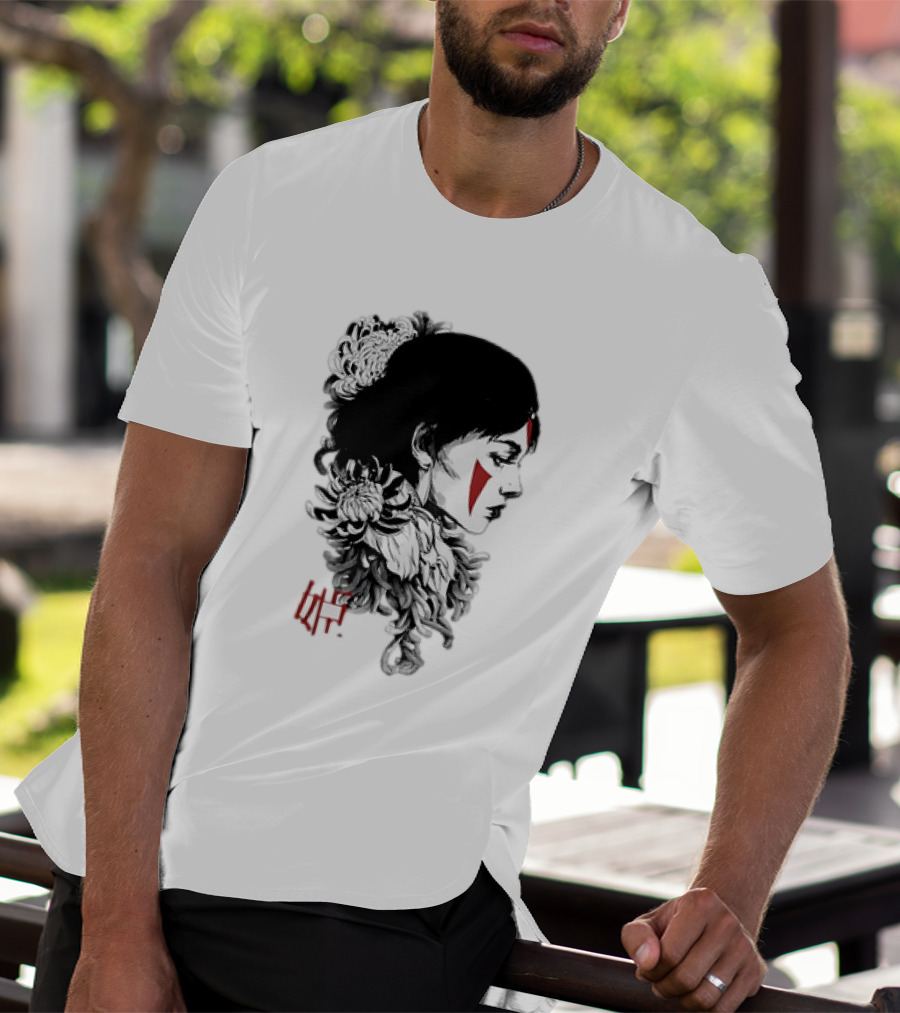 Princess Mononoke San Chrysanthemum Japanese Kanji T-Shirt