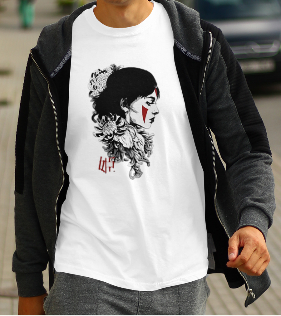Princess Mononoke San Chrysanthemum Japanese Kanji T-Shirt