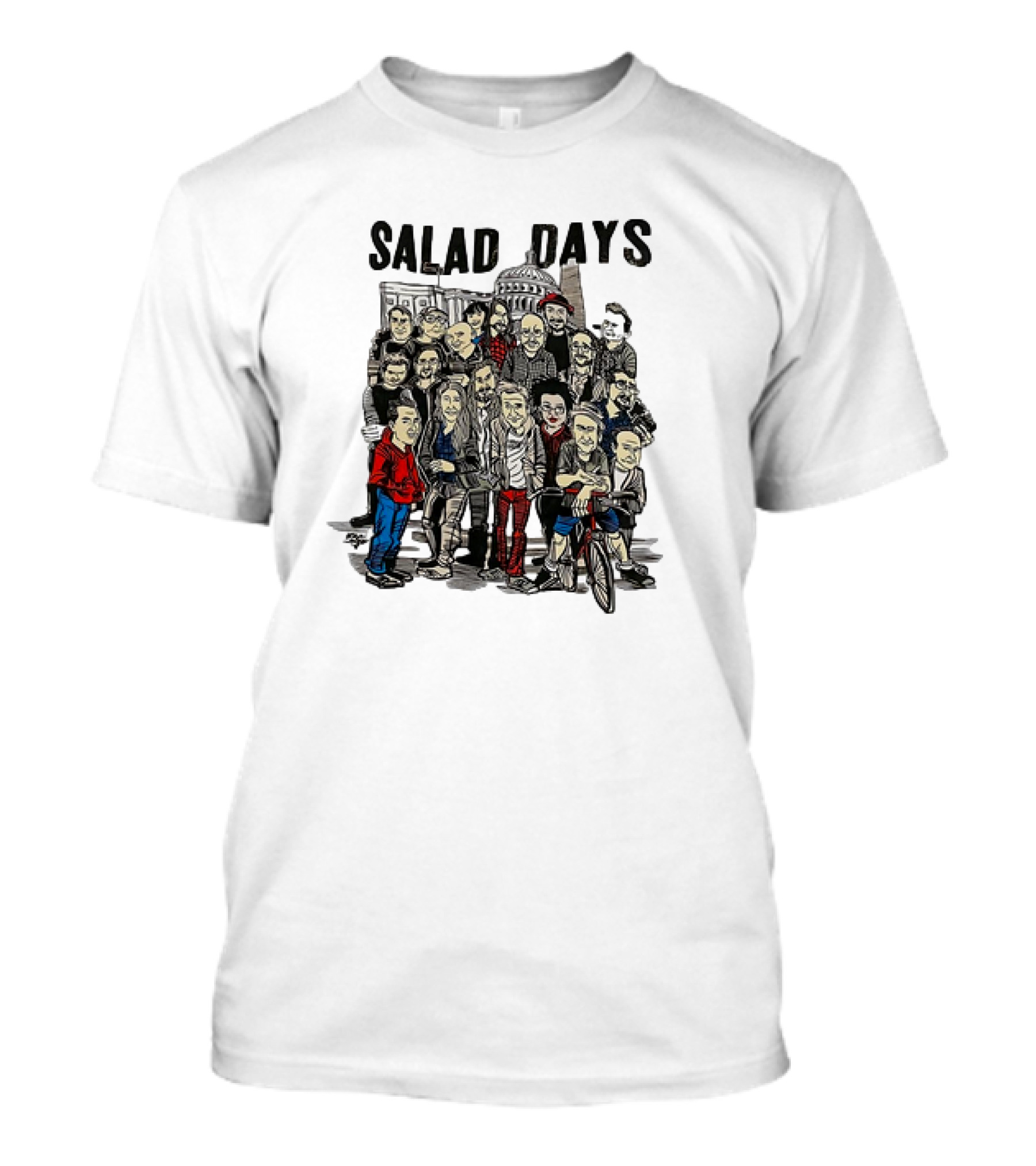 Salad Days Cast Crew Cartoon Group Capitol Building T-Shirt