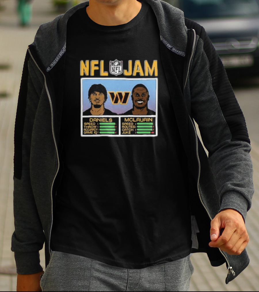 NFL Jam Daniels McLaurin Washington Commanders Retro Game T-Shirt