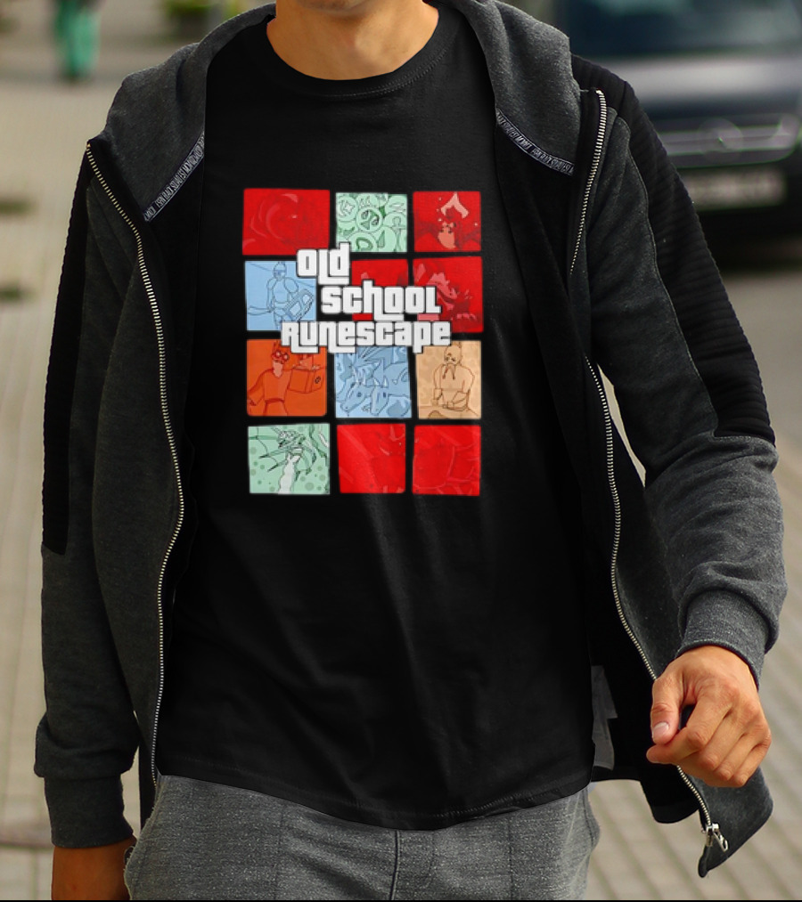 Old School RuneScape Pixel Art Character Collage T-Shirt
