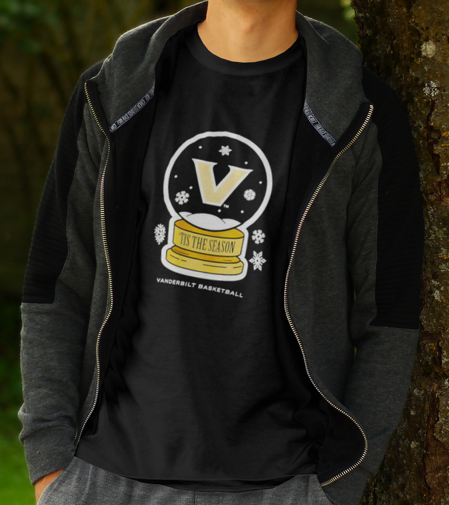 Vanderbilt Basketball Tis The Season Christmas Snow Globe T-Shirt