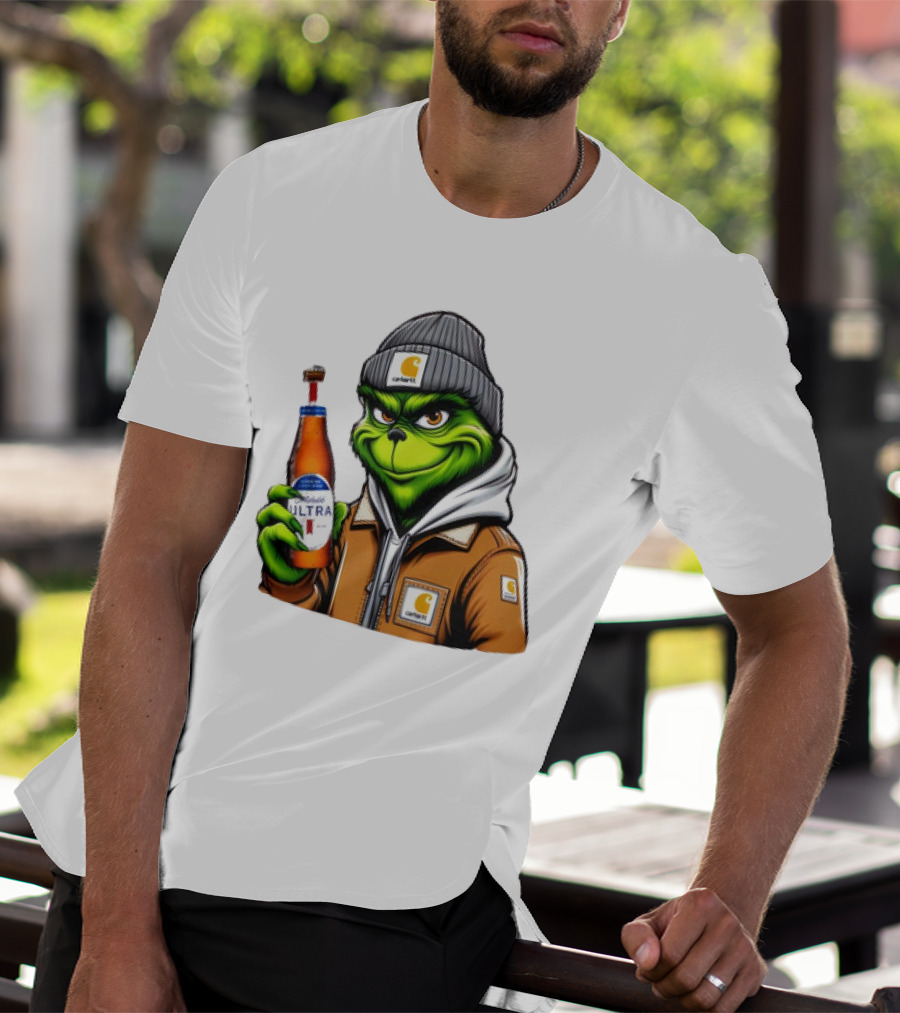 Grinch Michelob Ultra Carhartt Beanie And Jacket T-Shirt