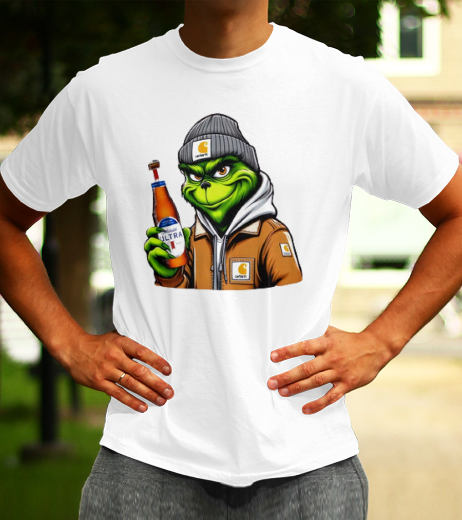 Grinch Michelob Ultra Carhartt Beanie And Jacket T-Shirt