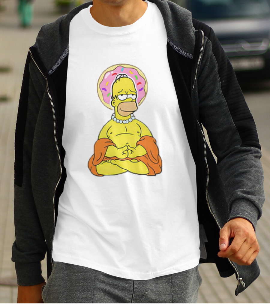 Simpsons Homer Buddha Donut Halo Meditation T-Shirt