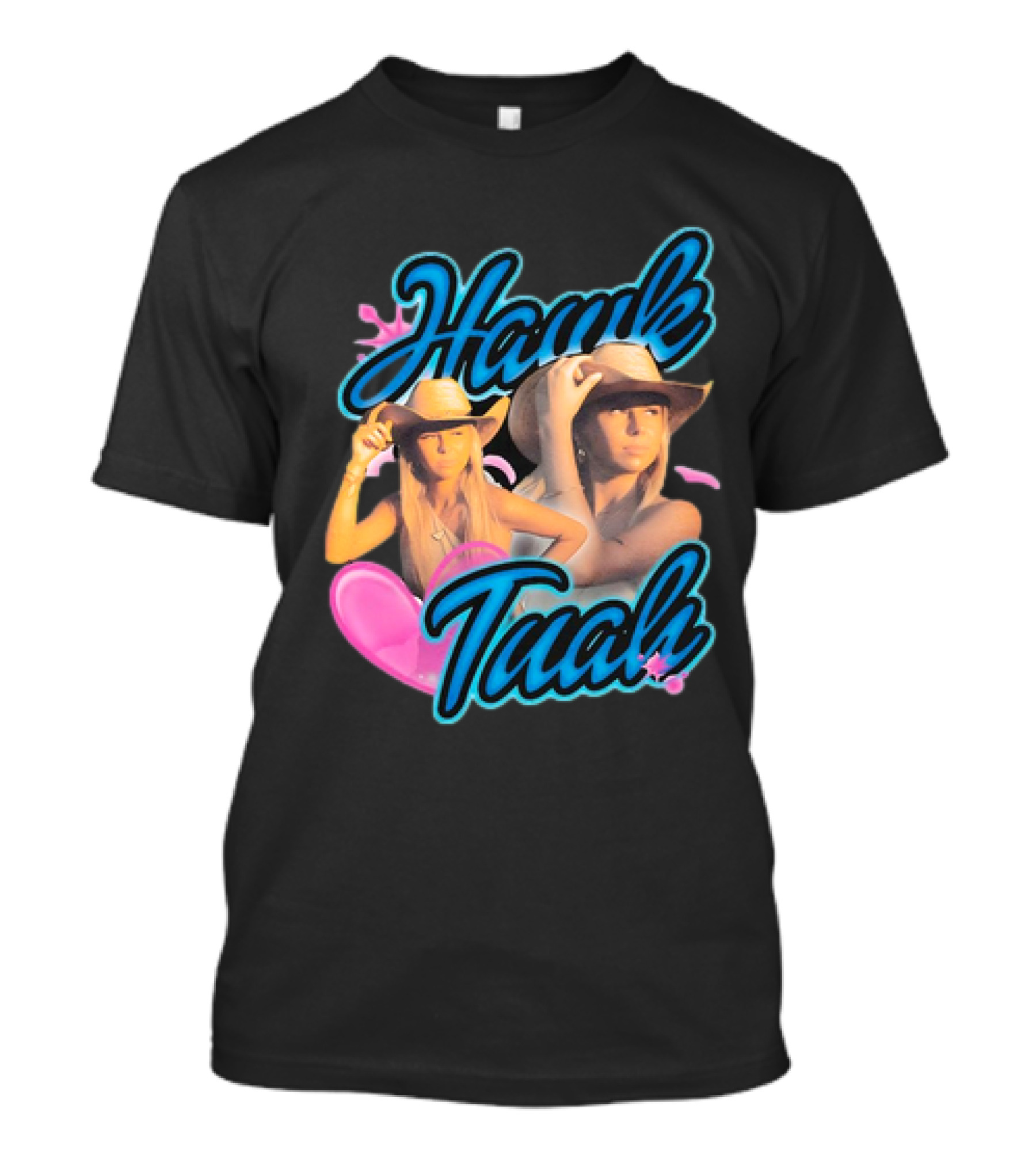 Hawk Tuah With Cowgirl Hat And Pink Heart T-Shirt