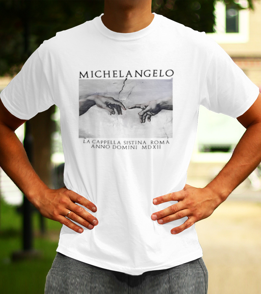 Michelangelo La Cappella Sistina Roma Anno Domini MDXII Creation Of Adam T-Shirt