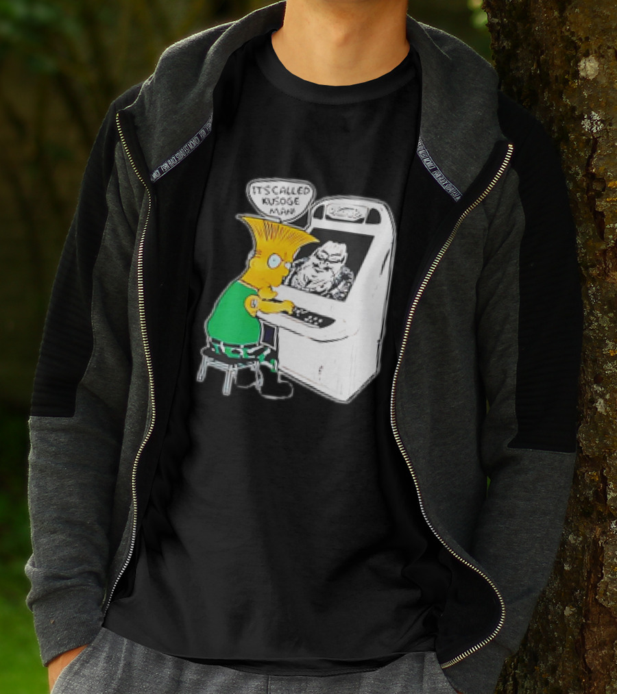Bart Simpson It's Called Kusoge Man Playing Arcade Game T-Shirt