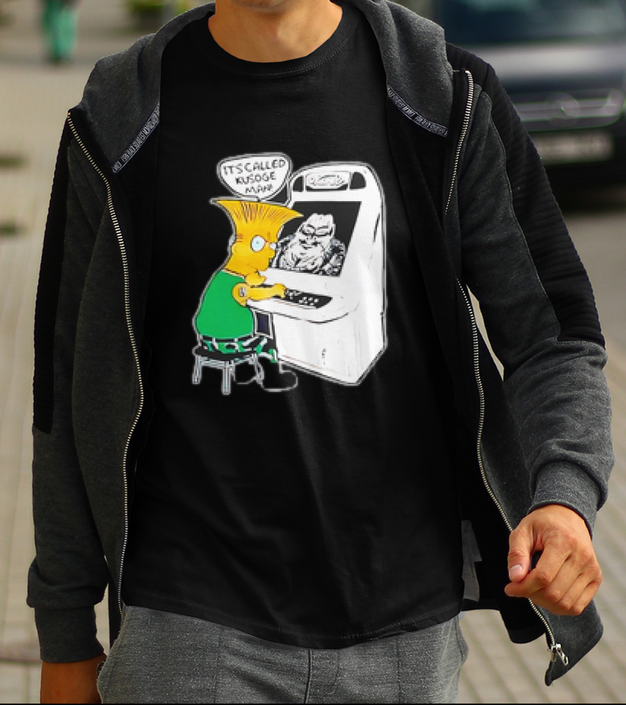 Bart Simpson It's Called Kusoge Man Playing Arcade Game T-Shirt